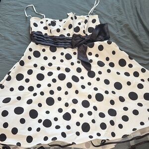 Dress Barn Brown and Cream Polka Dot Dress